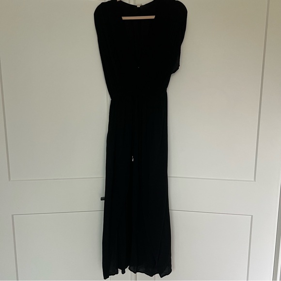 ELAN Wrap Maxi coverup dress- black - Picture 6 of 9